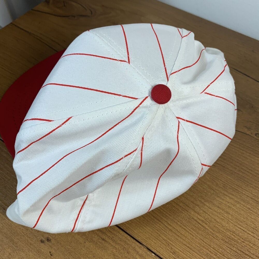 VTG NWOT Jeff Gordan #24 Hat Lumina Red White Pin Stripe Snap Back Made in USA - Picture 5 of 9